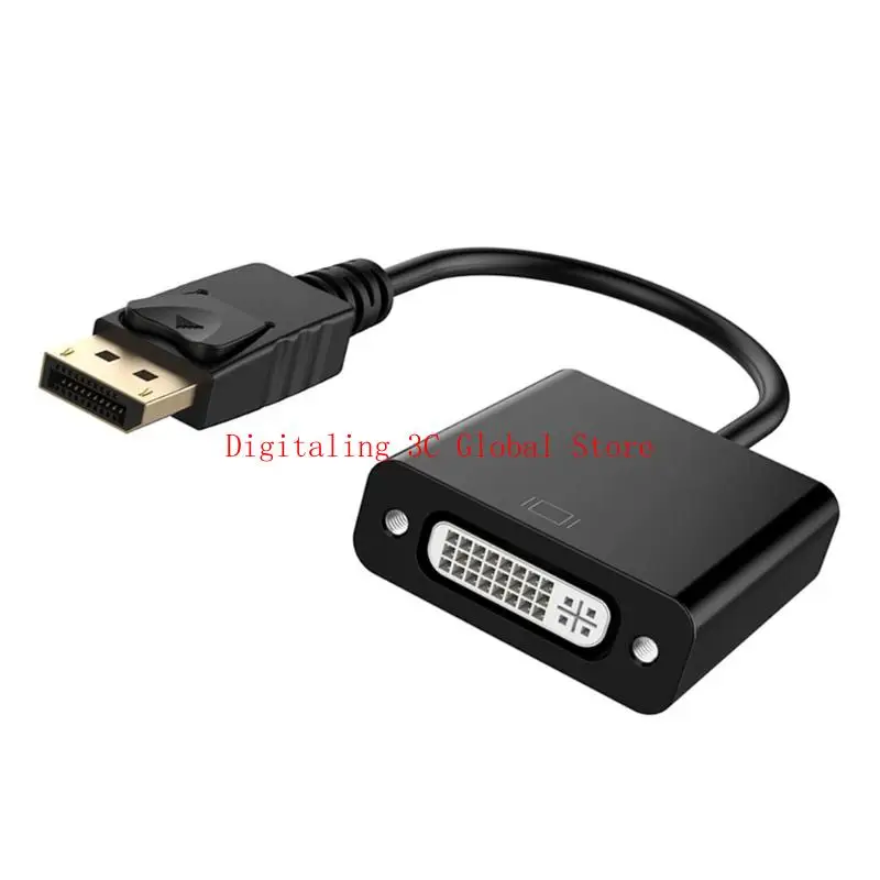 DP To DVI Adapter Gold Plate Plugs 1080P@60Hz For Gaming PC Monitor Projectors