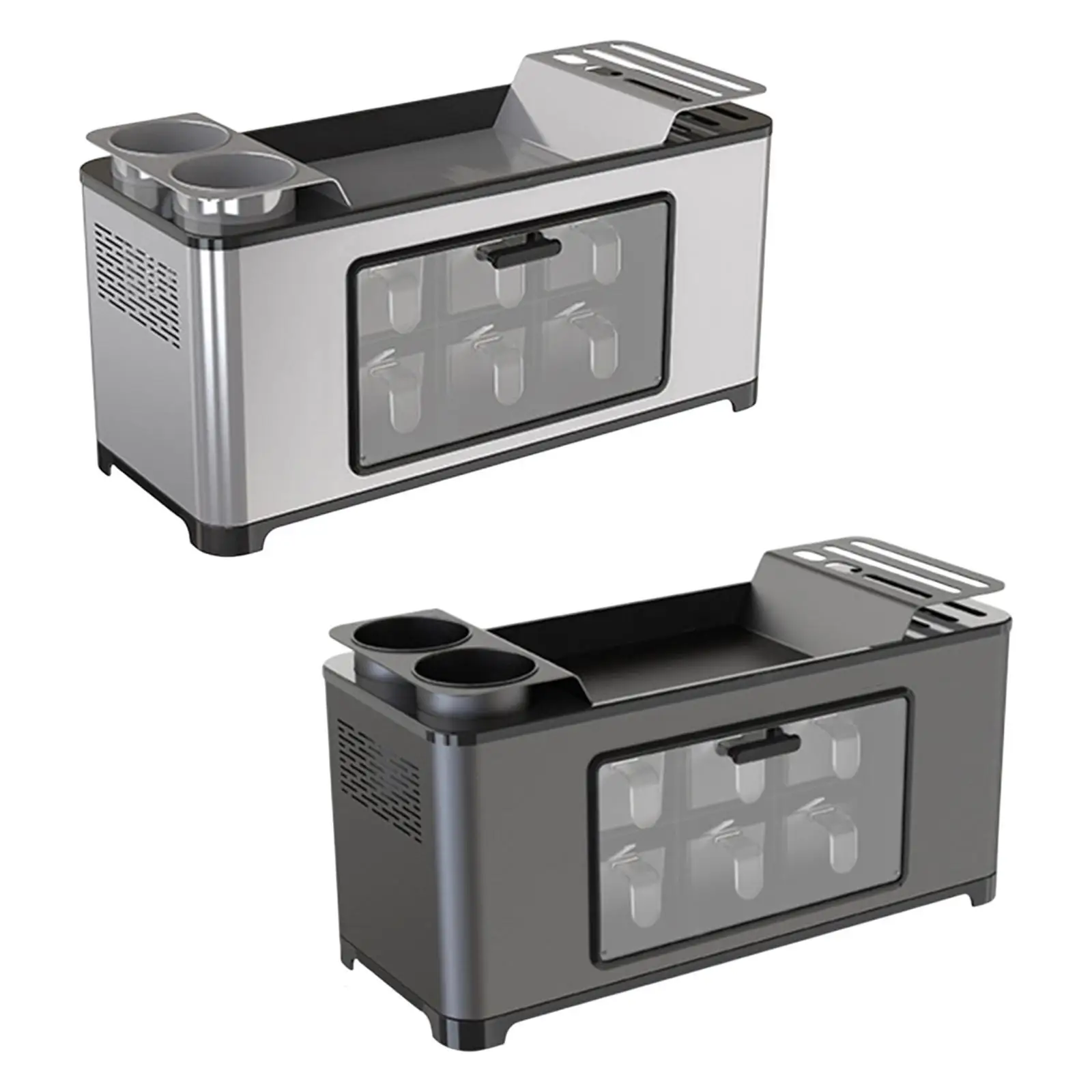 Seasoning Box 6 Condiment Slot Standing Holder Storage for Cafe Table Pantry