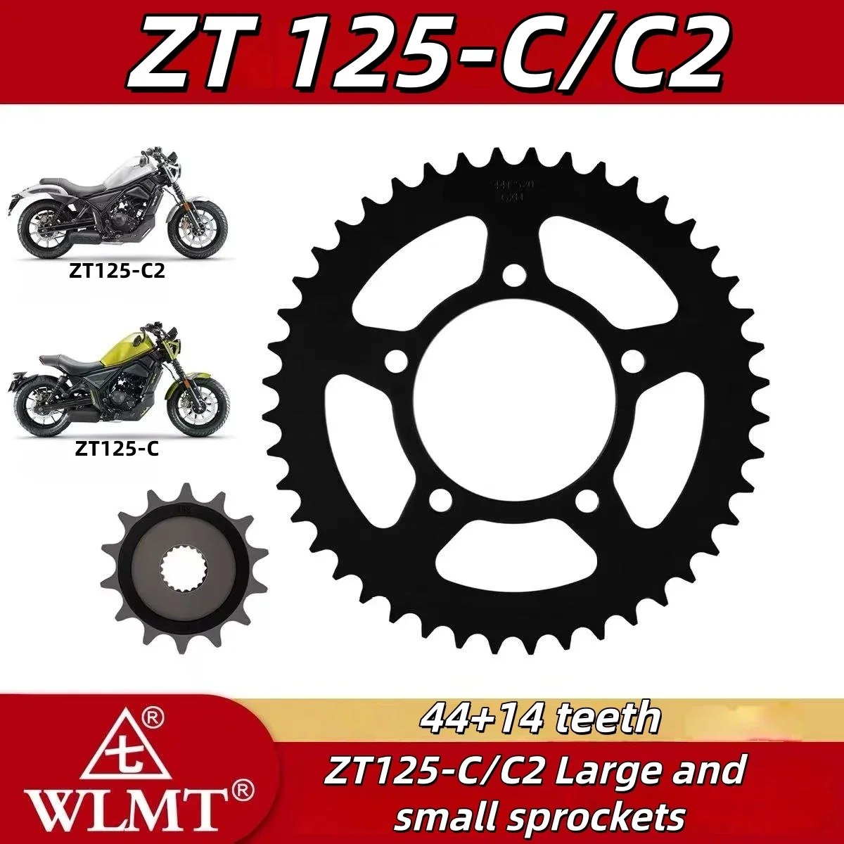 【Precise Fit】FOR ZONTES 125C ZT125C2 large motorcycle small chainring sprocket sprocket three-piece set with oil seal chain