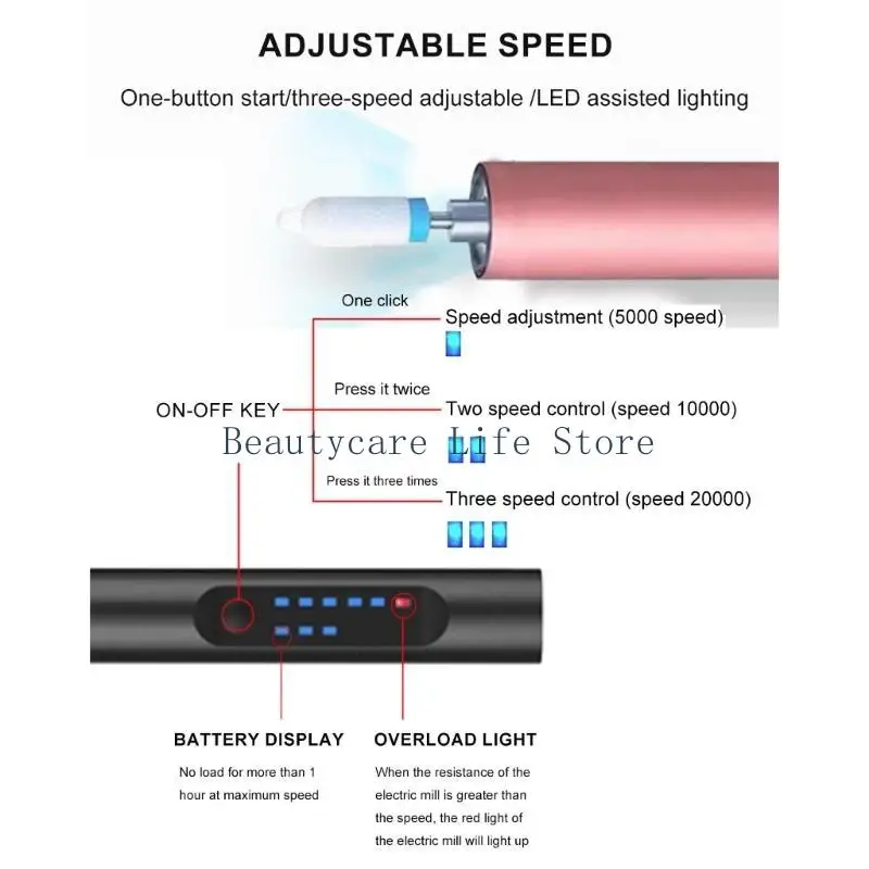 652C File per chiodi elettrici portatili per perforazione per unghie elettrica per chiodi in gel acrilico