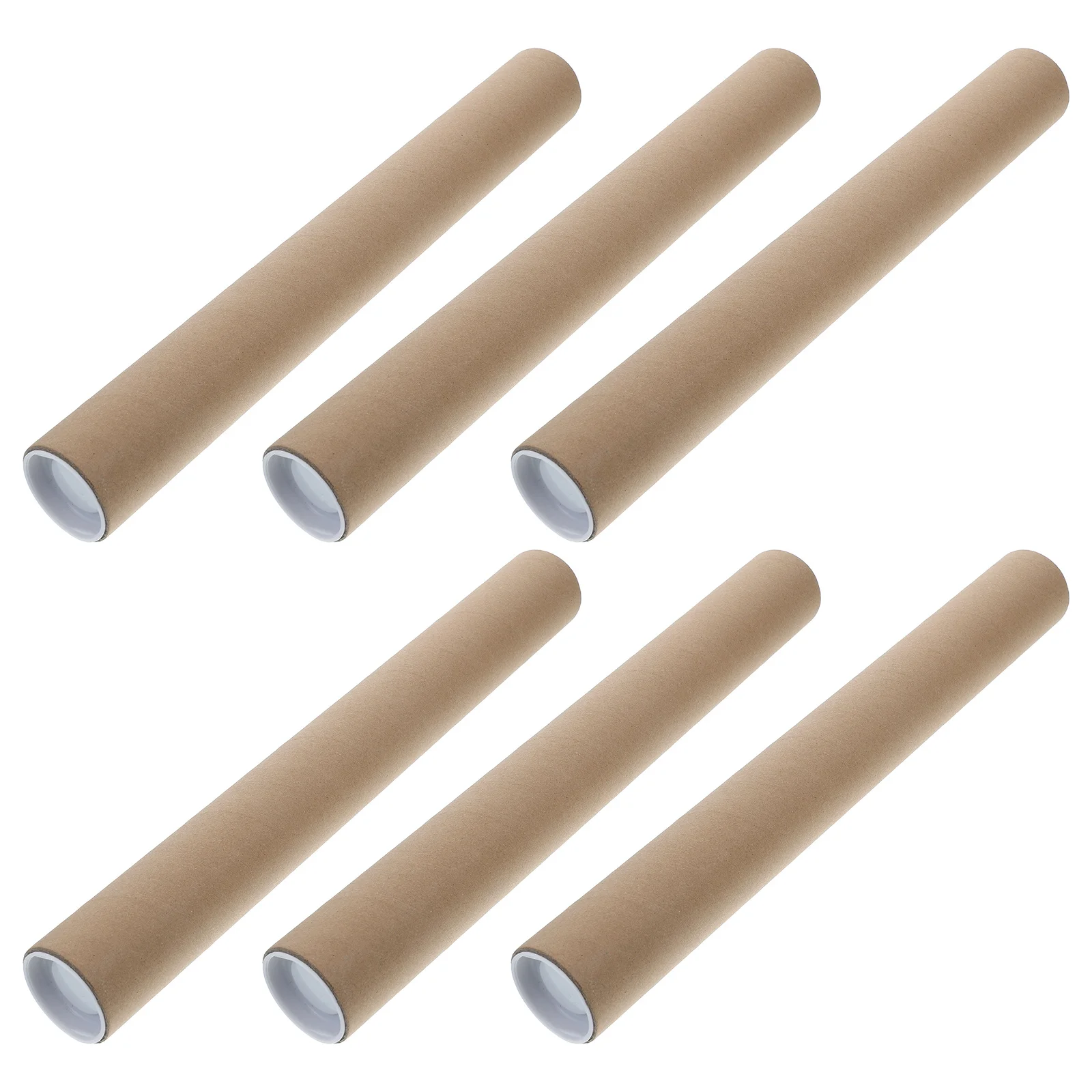 6Pcs Kraft Paper Tubes Round Cardboard Poster Tubes for Mailing Shipping Artwork Storage Calligraphy Scroll Holder