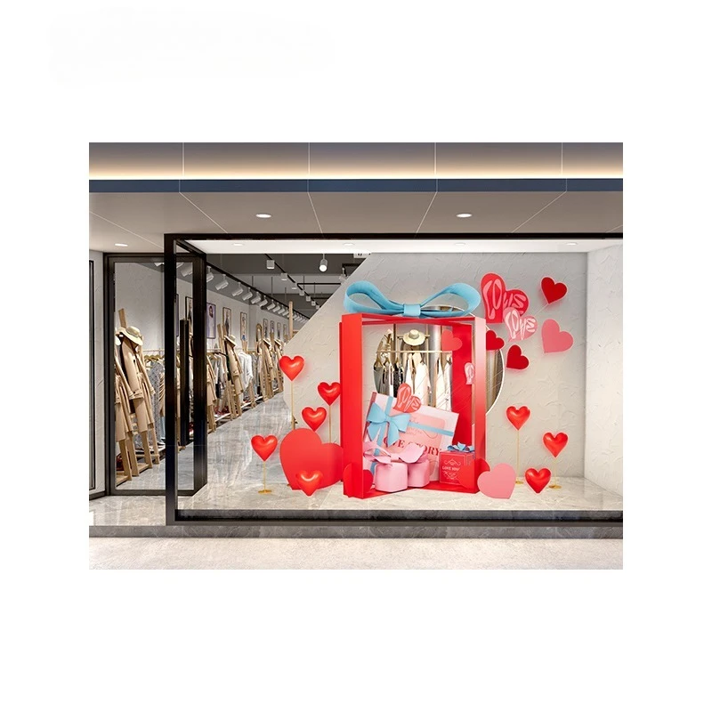 

Clothing store window decoration scene arrangement, love display props, beautiful ornaments