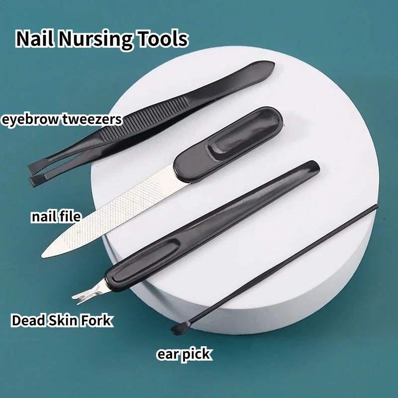 

​New Stainless Steel Manicure Sets 7PCS/set Unisex Nail Clippers Scissors File Grooming Kit Portable Travel Case Toe Care Tools​