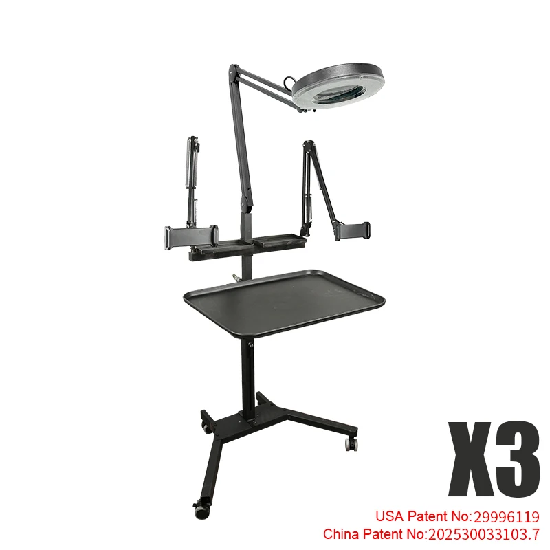 TAIDU Tattoo Werkstation Met Opvouwbare Mobiele LED-lamp 60W Telefoonhouder Tattoo Tray Tafel Met Nagellamp Tattoo Werkwagen - afbeelding 1