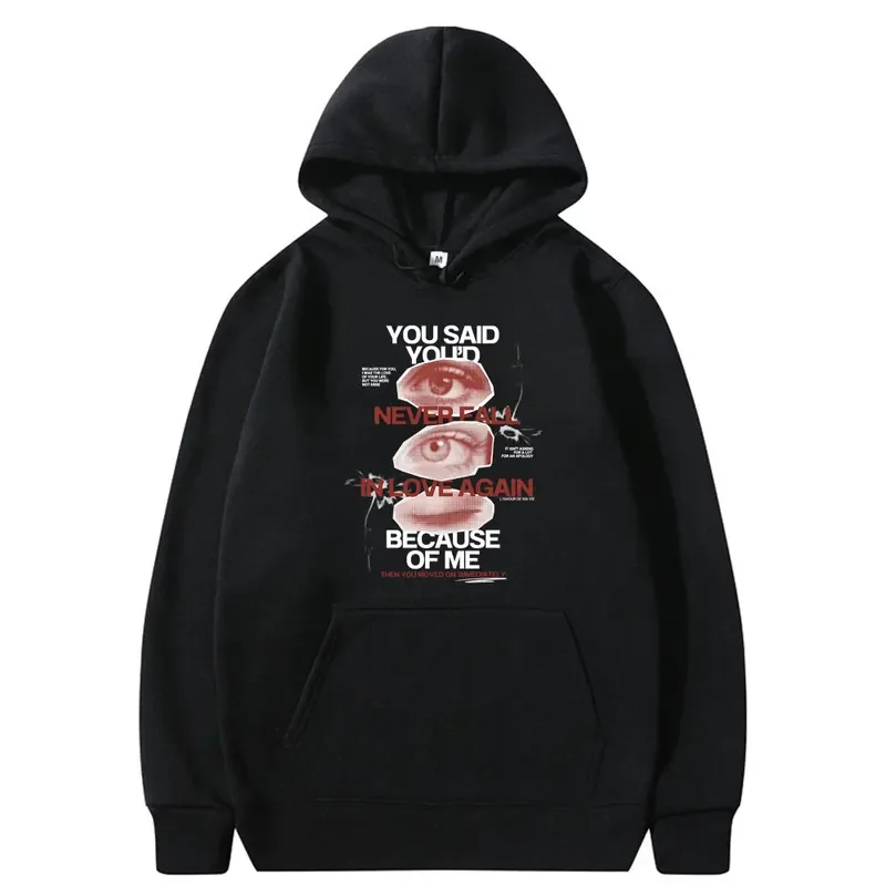 

L'amour De Ma Vie Hit Me Hard and Soft Graphic Hoodie Men Women Hip Hop Oversized Pullover Men's Fashion Art Aesthetic Hoodies