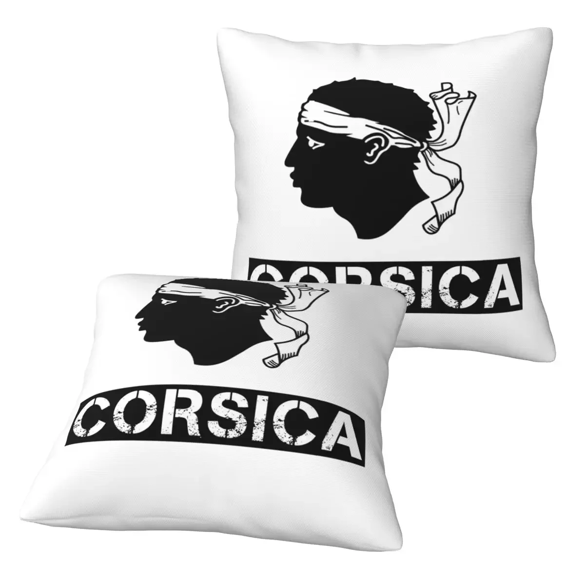 Наволочка для подушки с картой и флагом Корсика, французская, 2 шт., квадратная, декоративная, для дома и спальни