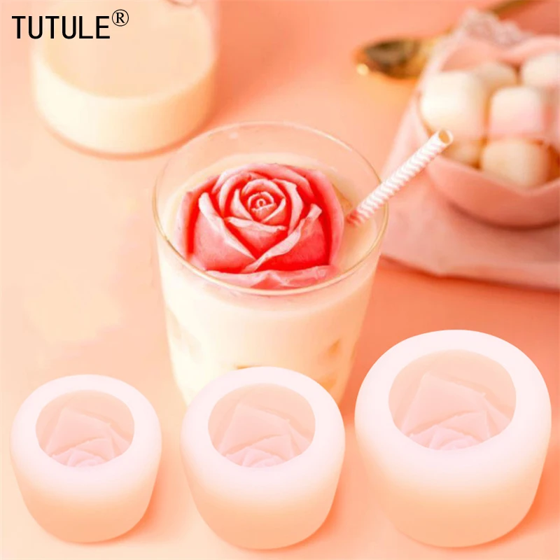 3D three-dimensional to be released rose silicone mold diy cake chocolate baking tools valentine\'s day rose candle silicone mold