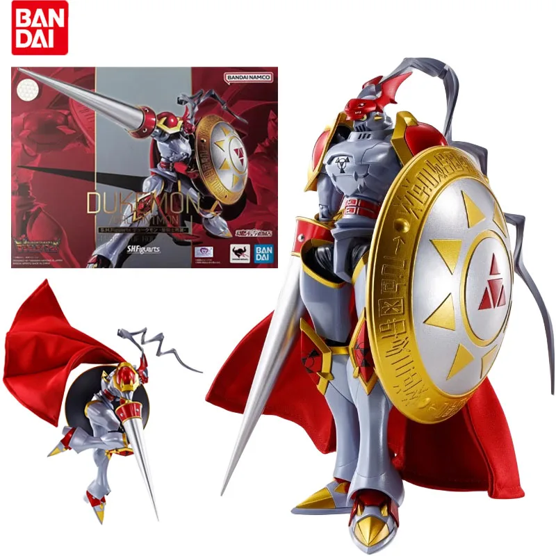 Bandai Genuine Digimon Adventure Anime Figure SHF Dukemon Action Figure Toys for Boys Girls Kids Gift Collectible Model