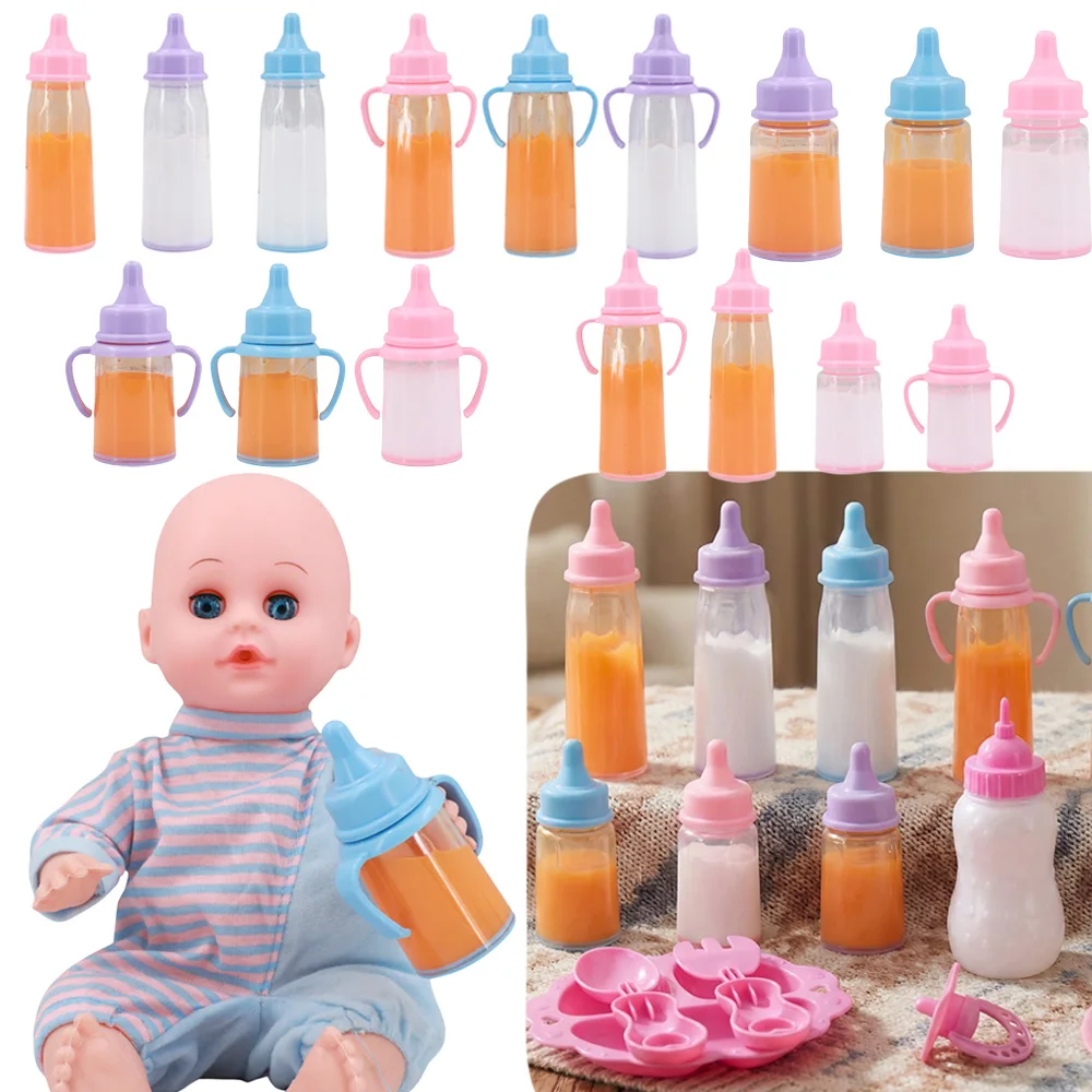 Mini Puppe Flasche Nette Flasche Set kinder Spielen Requisiten Simulation Spielzeug Für 43CM Geboren Baby Puppe & 18 Zoll puppe & 30CM Puppe, Kind Spielzeug