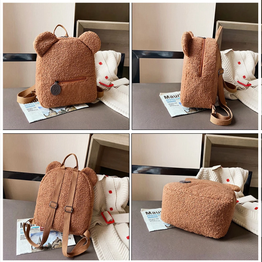 Personalised Bear Backpacks Custom Name PortableMini Children Travel Shopping Rucksacks Women Cute Bear Shaped Shoulder Backpack