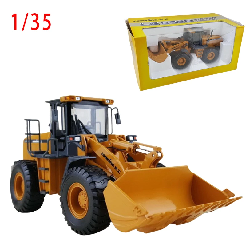 

Diecast 1/35 Engineering Vehicle Model Model Car Forklift Truck Alloy Model Bulldozer Collection Original Box