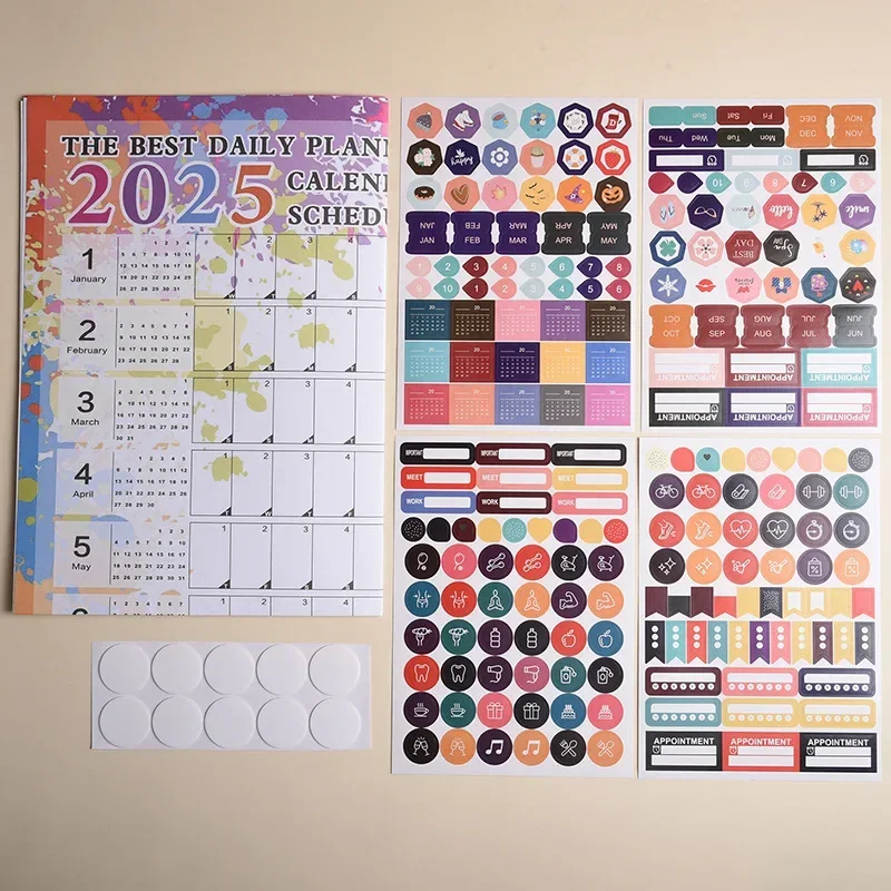 2025 Calendar Planner Annual To Do List Wall Hanging Calendar Kawaii Yearly Target List Agenda Schedule Organizer Home Office