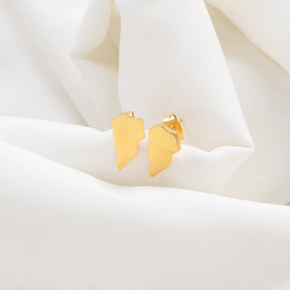 Pendientes de tuerca de Islas Canarias y mapa de María El Hierro, joyería canaria de acero inoxidable para mujeres y niñas