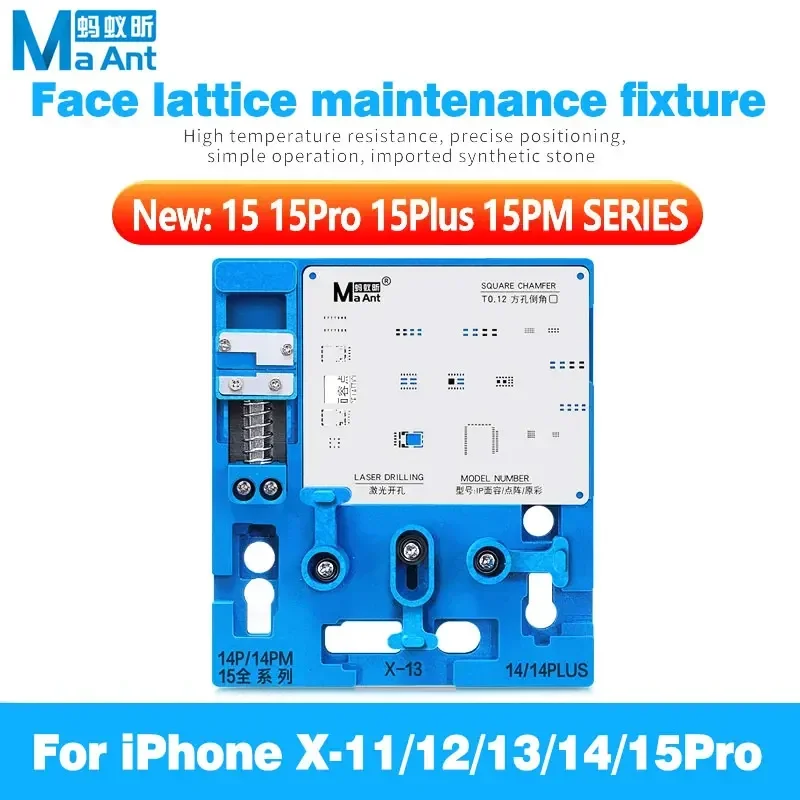 

Maant MR-01 Приспособление для ремонта точечной матрицы телефона X XS XSMAX 11-15pro MAX Держатель для ремонта лицевого удостоверения личности Передняя камера BGA Трафарет для реболлинга