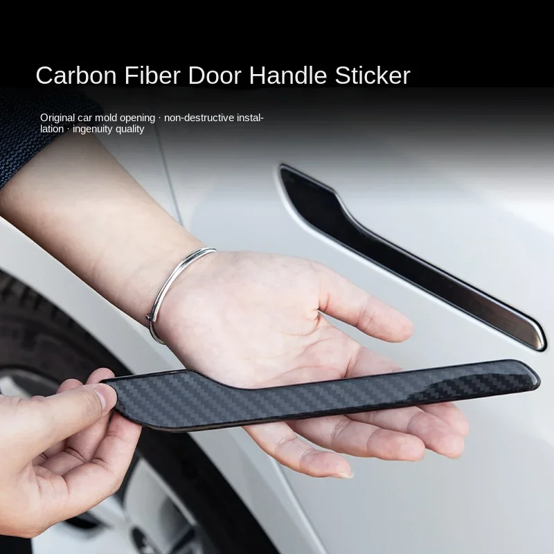 

Примените Tesla 2016-2024 Модель 3/Y Настоящее углеродное волокно Премиум Прочные аксессуары Модель 3/Y Защитная наклейка на дверную ручку автомобиля