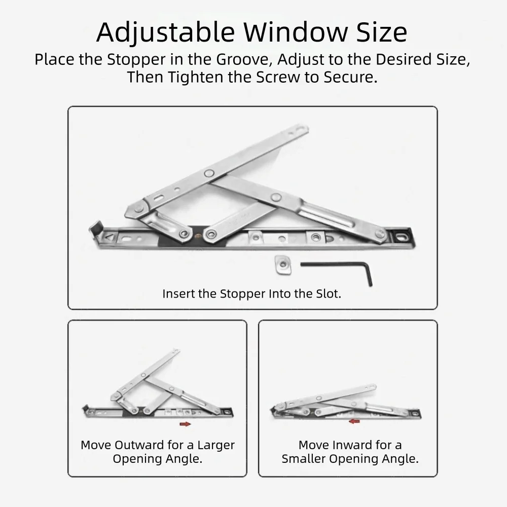 Stainless Steel Window Lock Wind Support Limit Plate Window Limiter Lock Mechanism Non Punching Wind Support Limit Plate