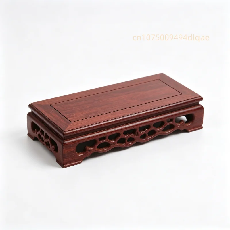 Solid Wenge Wood Display Stand Chinese Carved Hollow Pedestal Mini Figurine Model Base For Buddha Statue Bonsai Incense Burner