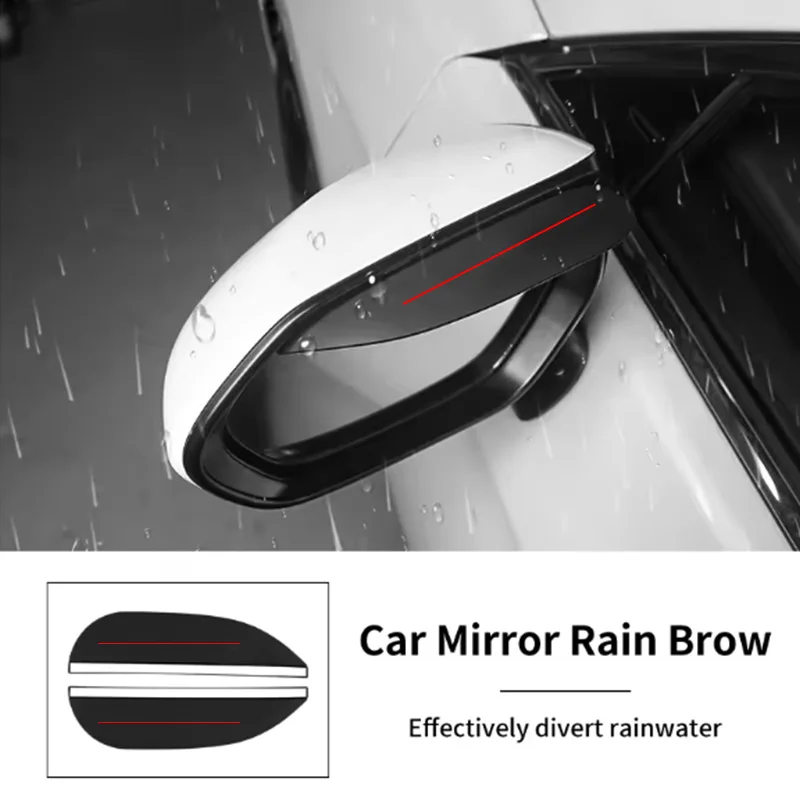 Cartoon-Style Single-Line Red Rearview Mirror Rain Shield for Car, Reflective Mirror Rain Guard, Reversing Mirror Rain Protection