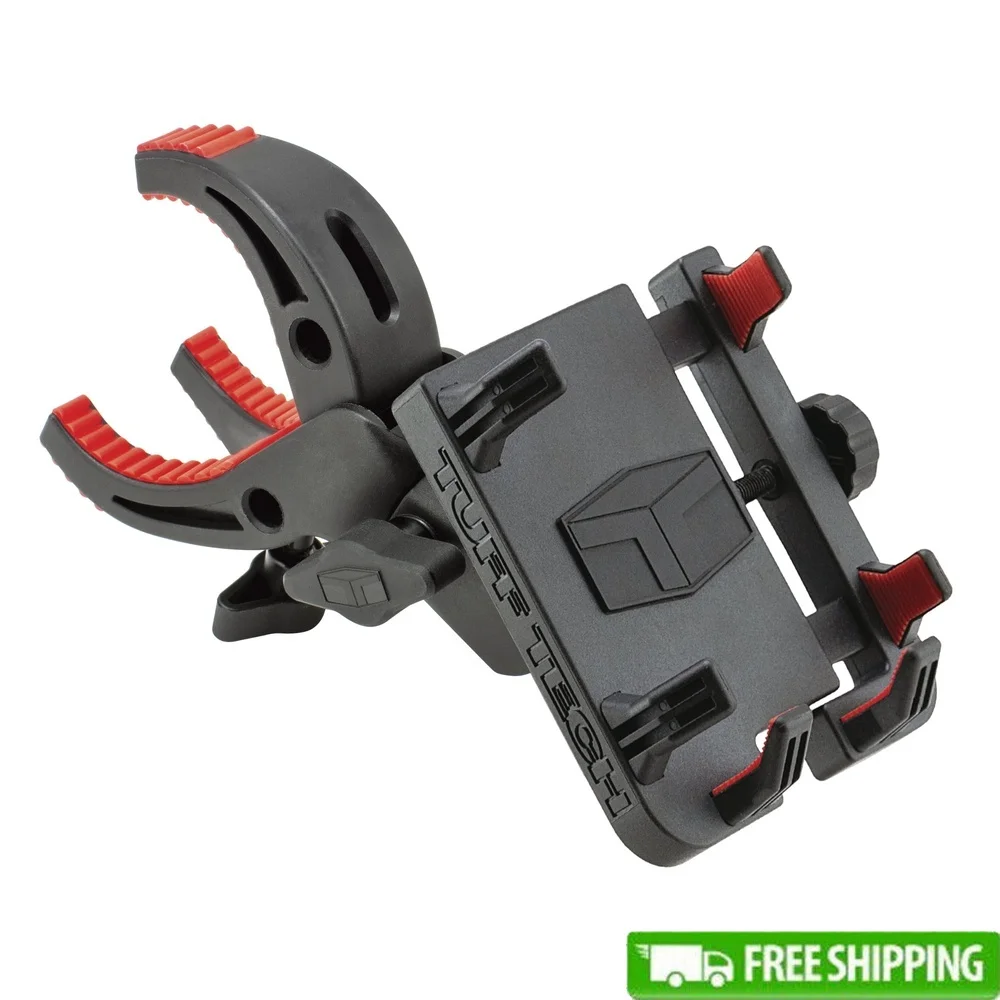 

Durable Bar Clamp Phone Holder Off-Road Vehicles 360-Degree Rotation Adjustable Knobs Anti-Slip Arms Universal Fit Thick Cases