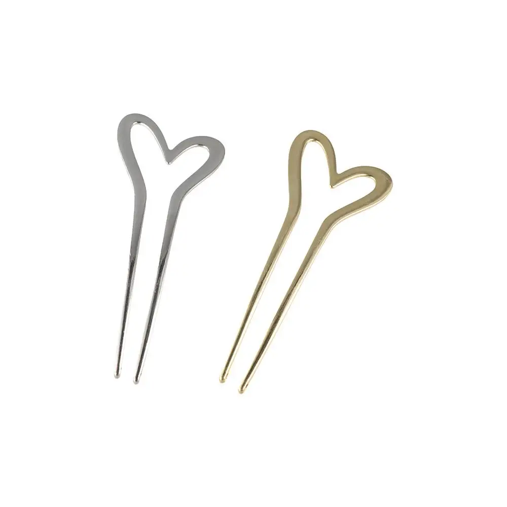 

U-образная палочка для волос из сплава, инструменты для прически, головные уборы, металлическая шпилька, аксессуары для волос в китайском стиле, палочка для волос с сердечком для девочек