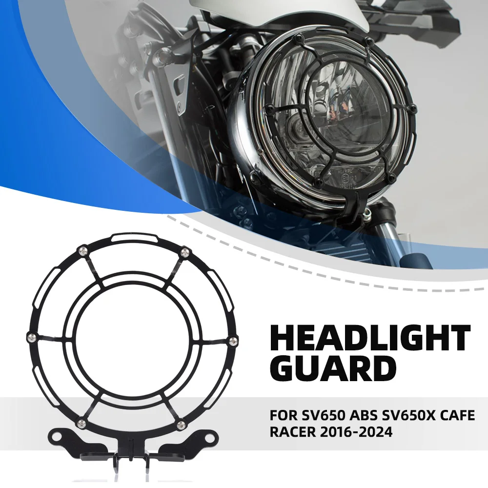 

Motorcycle Accessories For Suzuki SV650 ABS SV650X Cafe Racer 2016 2017 2018 2019-2024 Aluminium+Stainless Steel HEADLIGHT GUARD