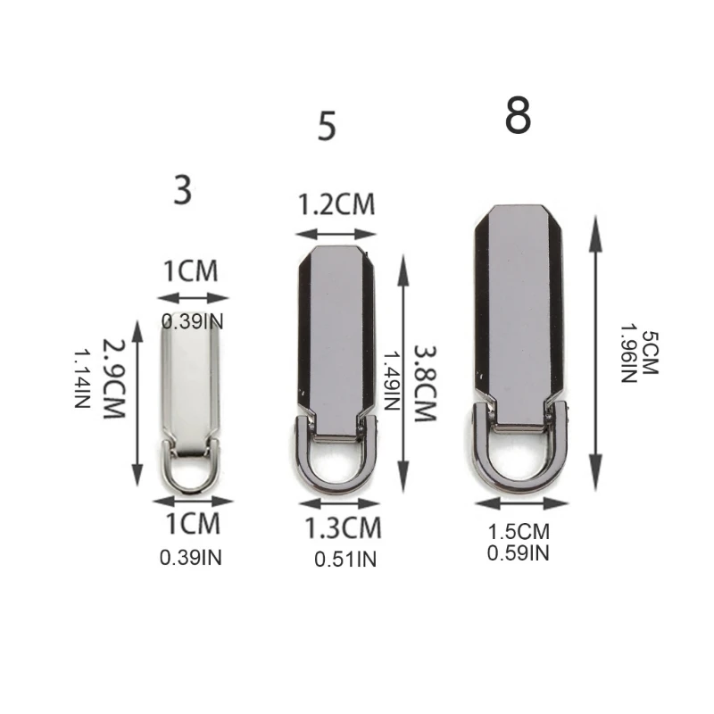 Metal Zipper Fixer Repair Replacement Pullers Kits Metal-Plated Zippers Sliders for Backpack Suitcase for Jacket Bags Coat