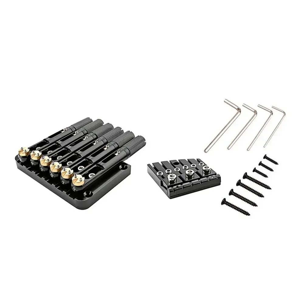 

6 String Saddle Headless Guitar Bridge with Nut Plate for Headless Guitar Accessories