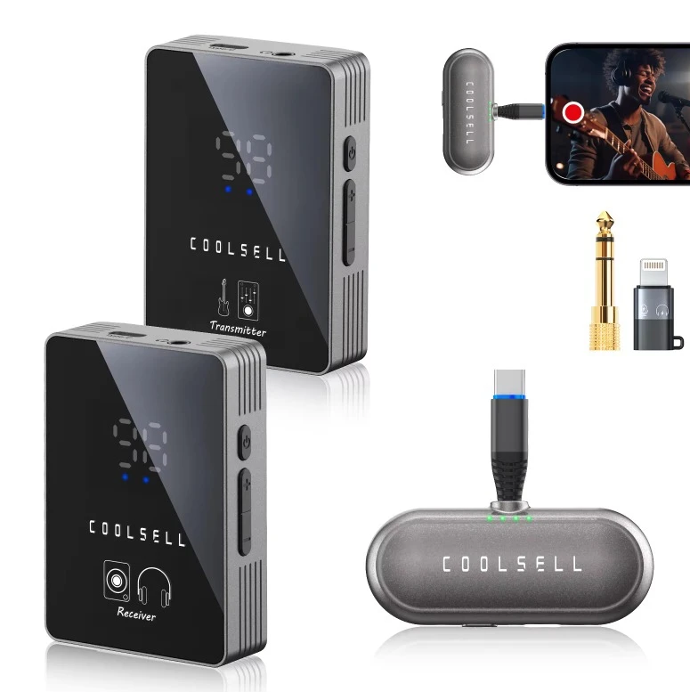 

5.8G Wireless IEM System/Guitar System/Audio Interface, Multifunction Transmitter Bodypack Receiver for Live Streaming/Recording