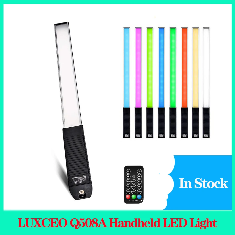 

LUXCEO Q508A Handheld LED Light 3000K to 6000K RGB Video Light For Youtube TikTok Vlog USB Rechargeable Photography Lighting