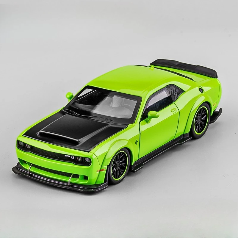 シミュレーション 1:32 ダッジチャレンジャーヘルキャットロードスター金属おもちゃの車のモデル音と光プルバック金属おもちゃの車両少年ギフト