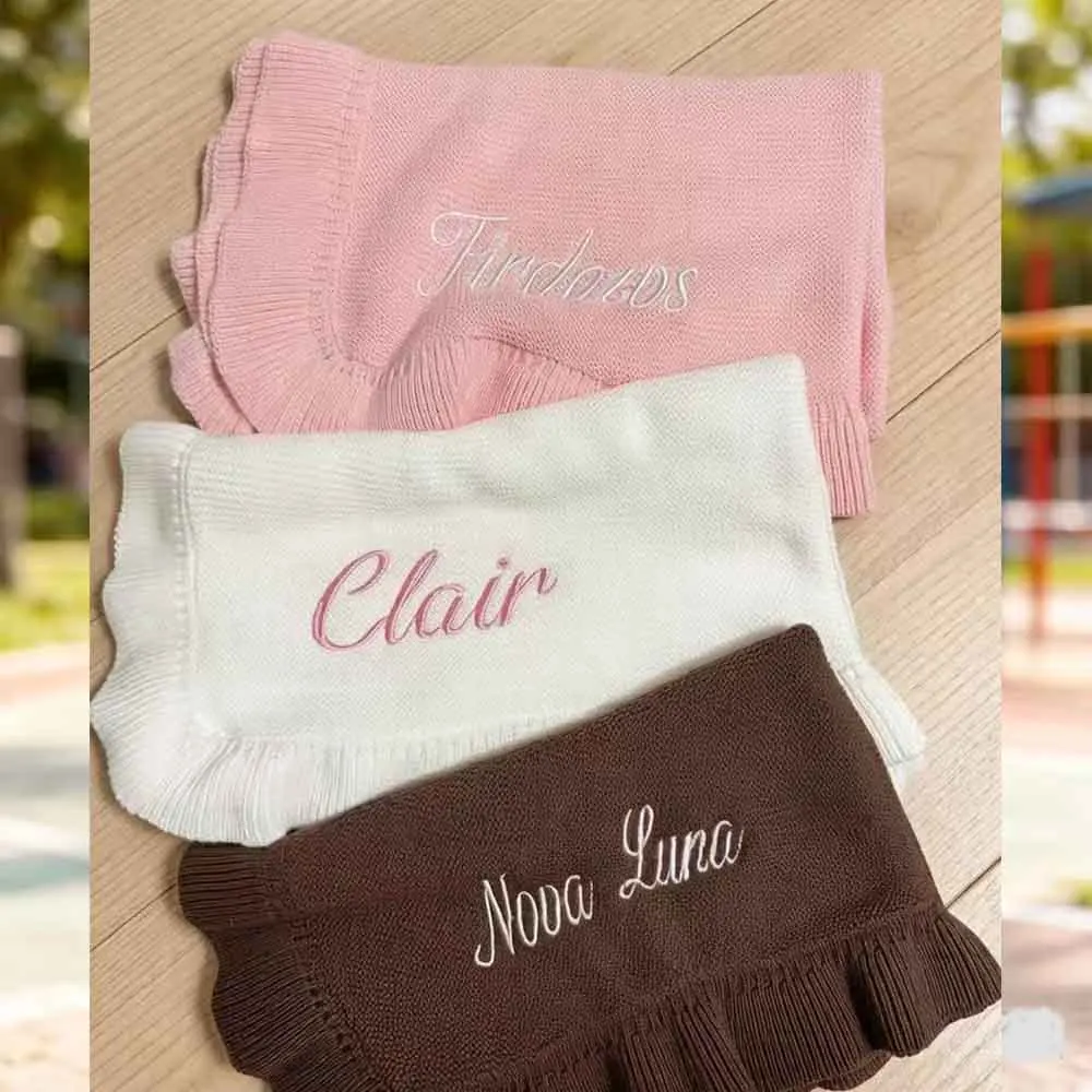 Daisy Knit Blanket, Baby Gift, Newborn Gift, Personalized Blanket, Stroller Blanket, Newborn Baby Gift, Soft Cotton Baby Blanket