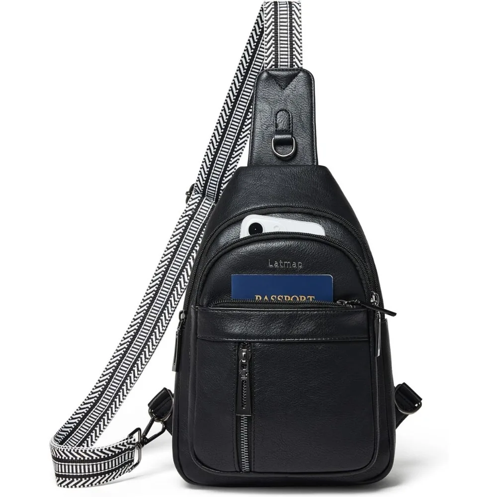 

Sling Bag For Women Men Backpack Fanny Pack Crossbody Chest Travel Shoulder Belt Bags Purse Handbag PU Leather