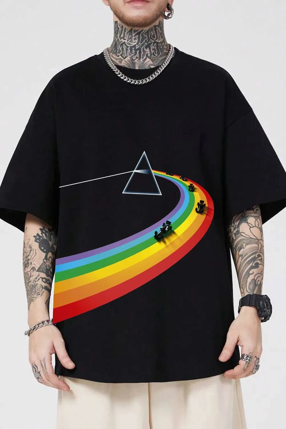 Retro Summer Pink Floyd Graphic Cotton T-shirt Unisex Summer Short Sleeve Fashion Brand Tee Luxury Casual Vintage Tees