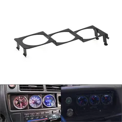 52mm 3 Hole Single DIN Radio Slot Pod Triple Gauge Meter Panel Mount Black