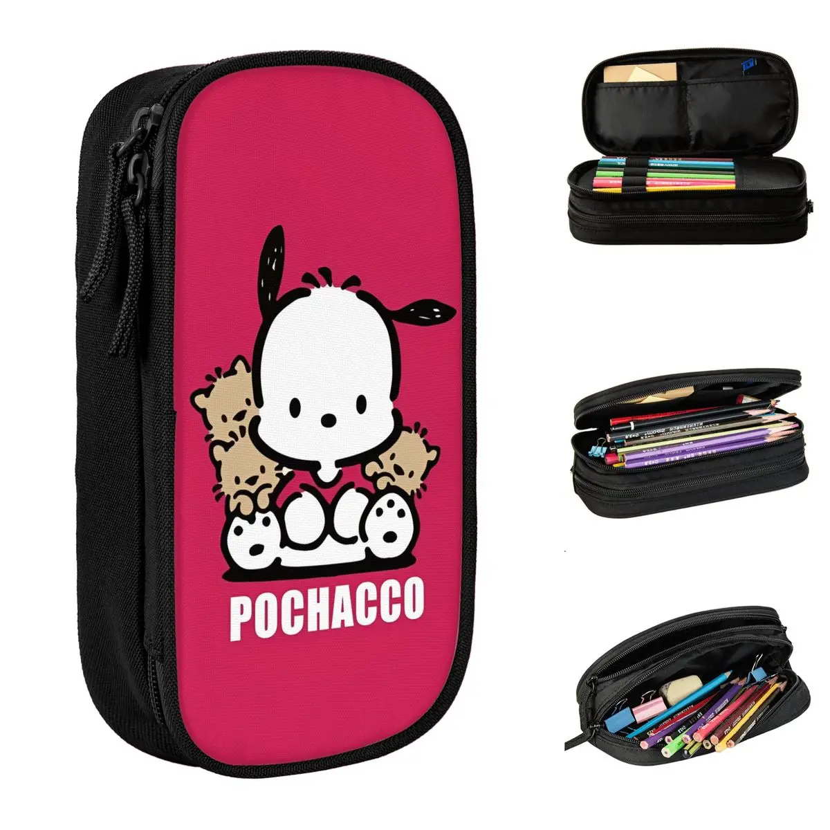 

Pochacco Pattern Pencil Case Cute Dog Pencilcases Pen Box for Student Large Storage Bags School Supplies Cosmetic Stationery