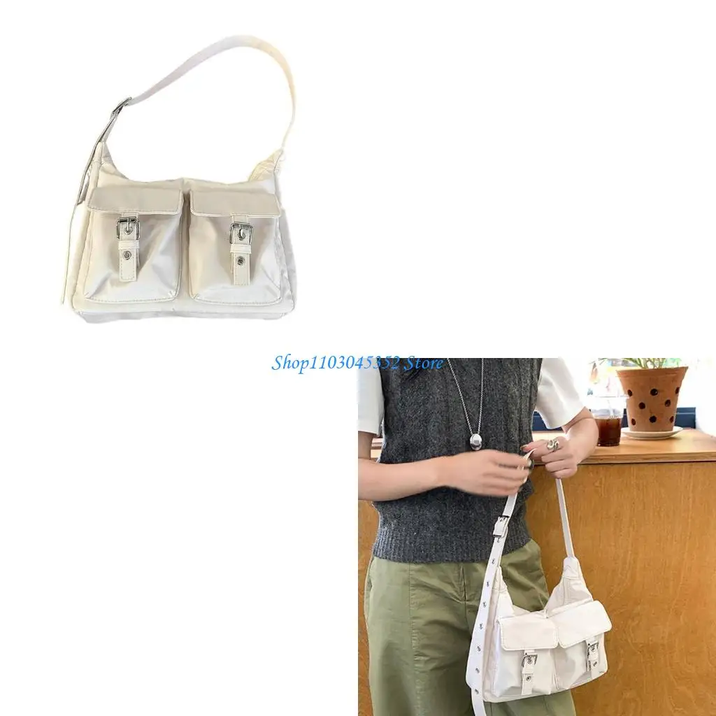 

A3PE Элегантная нейлоновая сумка для плеча для женщин Современная сумка для подмышки с регулируемым ремнем для работы и досуга