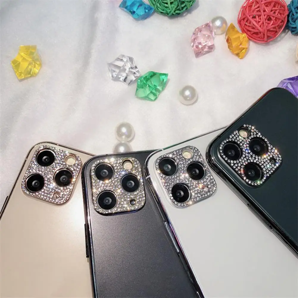 Camera Protector Screen Cover Tempered Glass Phone Film Camera Lens Shiny Rhinestone Exquisite Glitter for i13/13 mini/13 pro/13