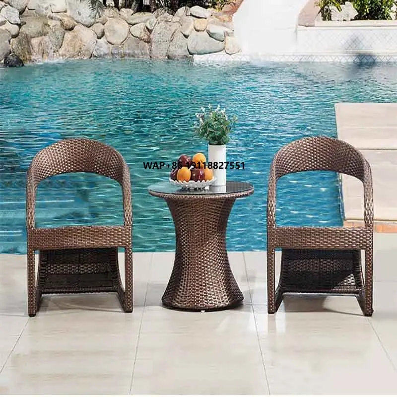 

Modern Durable Rattan Garden Set with Recliner Chair and Three-Piece Balcony Table for Outdoor Use Hotel & Home Leisure