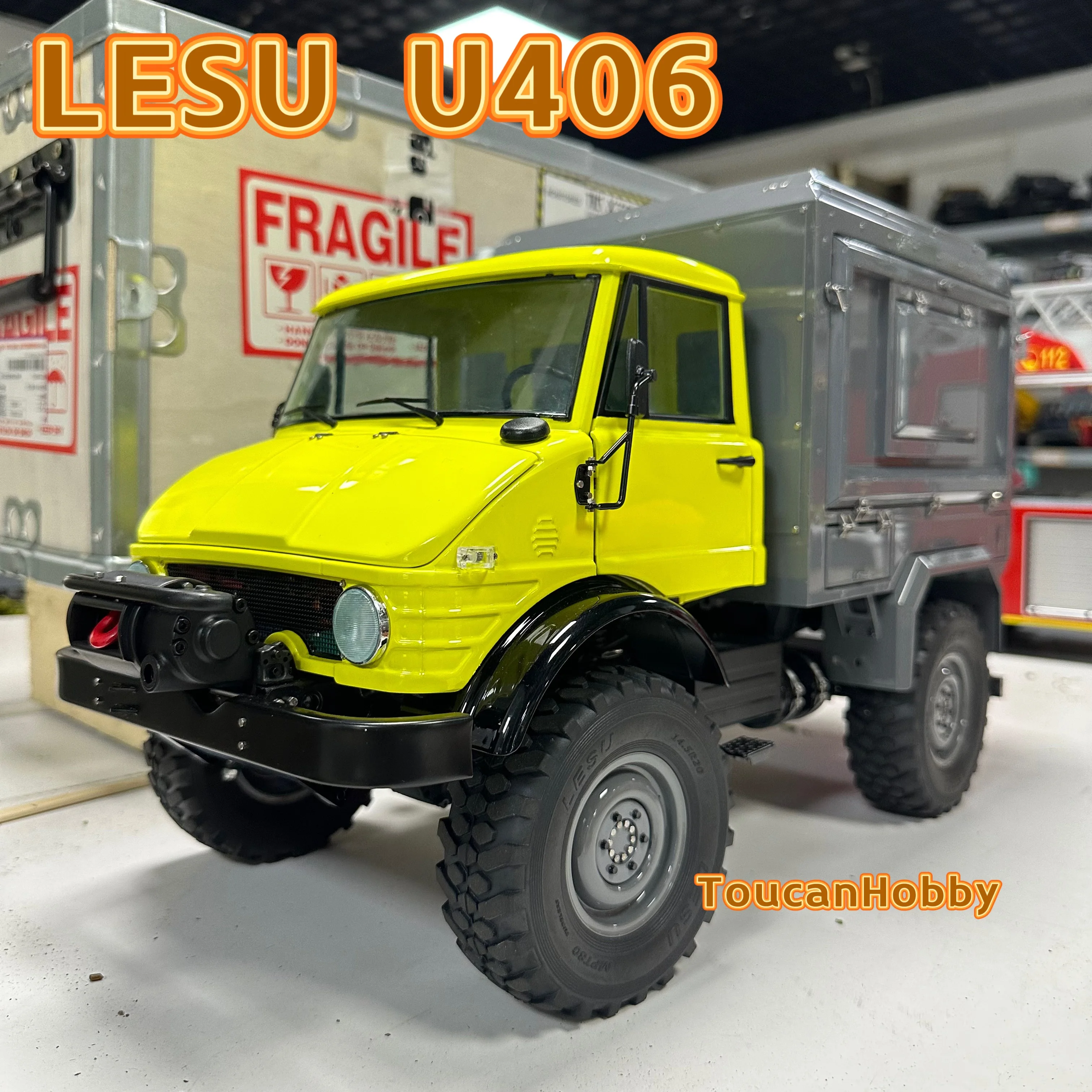 LESU 1/10 RC Crawler 4*4 Rear Bucket Metal Off Road Car U406 with Light Sound Recreational Vehicle Painted Assembled Model Toys