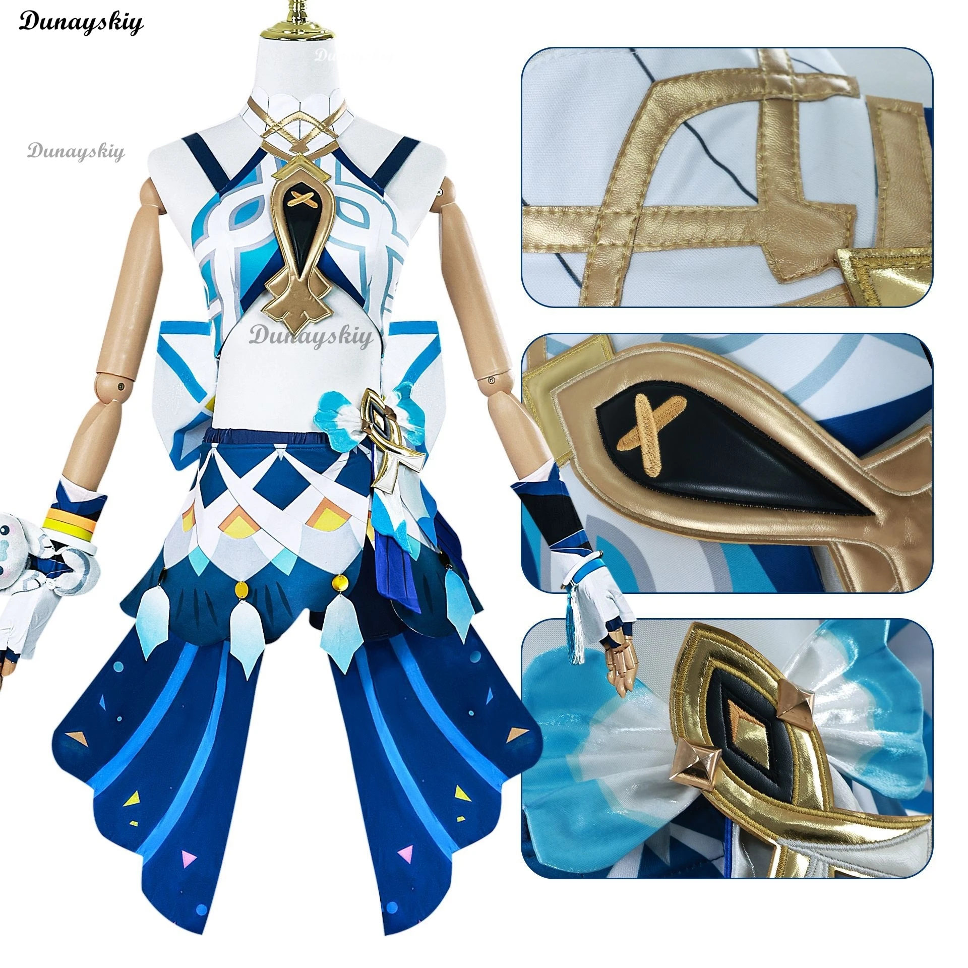 Genshin Impact Mualani Cosplay Kostuum Sexy Jurk Pruik Outfits Vrouwen Meisjes Halloween Rollenspel Carnaval Feestpakken