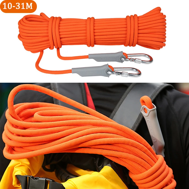 

10/4mm Rock Climbing Rope 10M/20M/30/31M Outdoor Static Rapelling Rope for Fire Rescue Safety Escape Tree Climbing Accesories