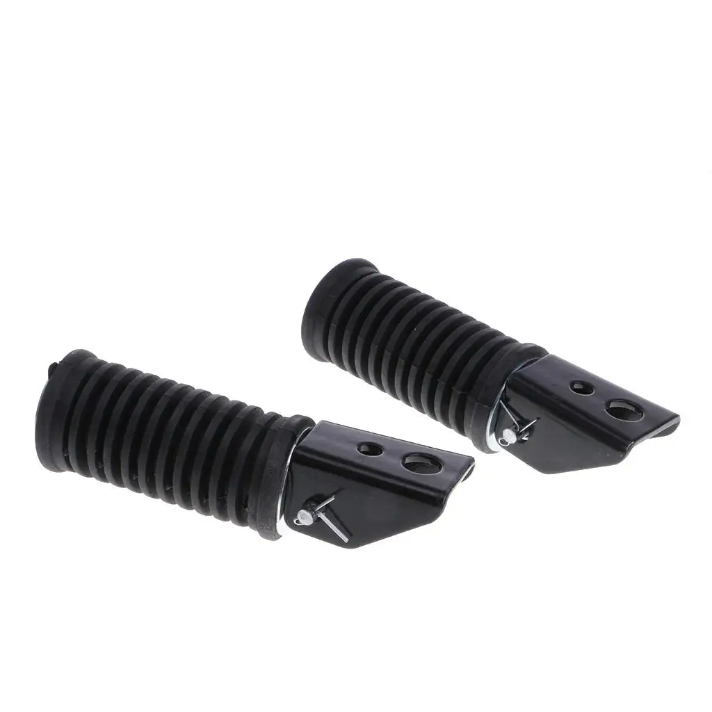 Motorcycle Foot Rests Durable Metal Rubber Pair Passenger Footpegs Replacement Kit for Suzuki GS125 GN125