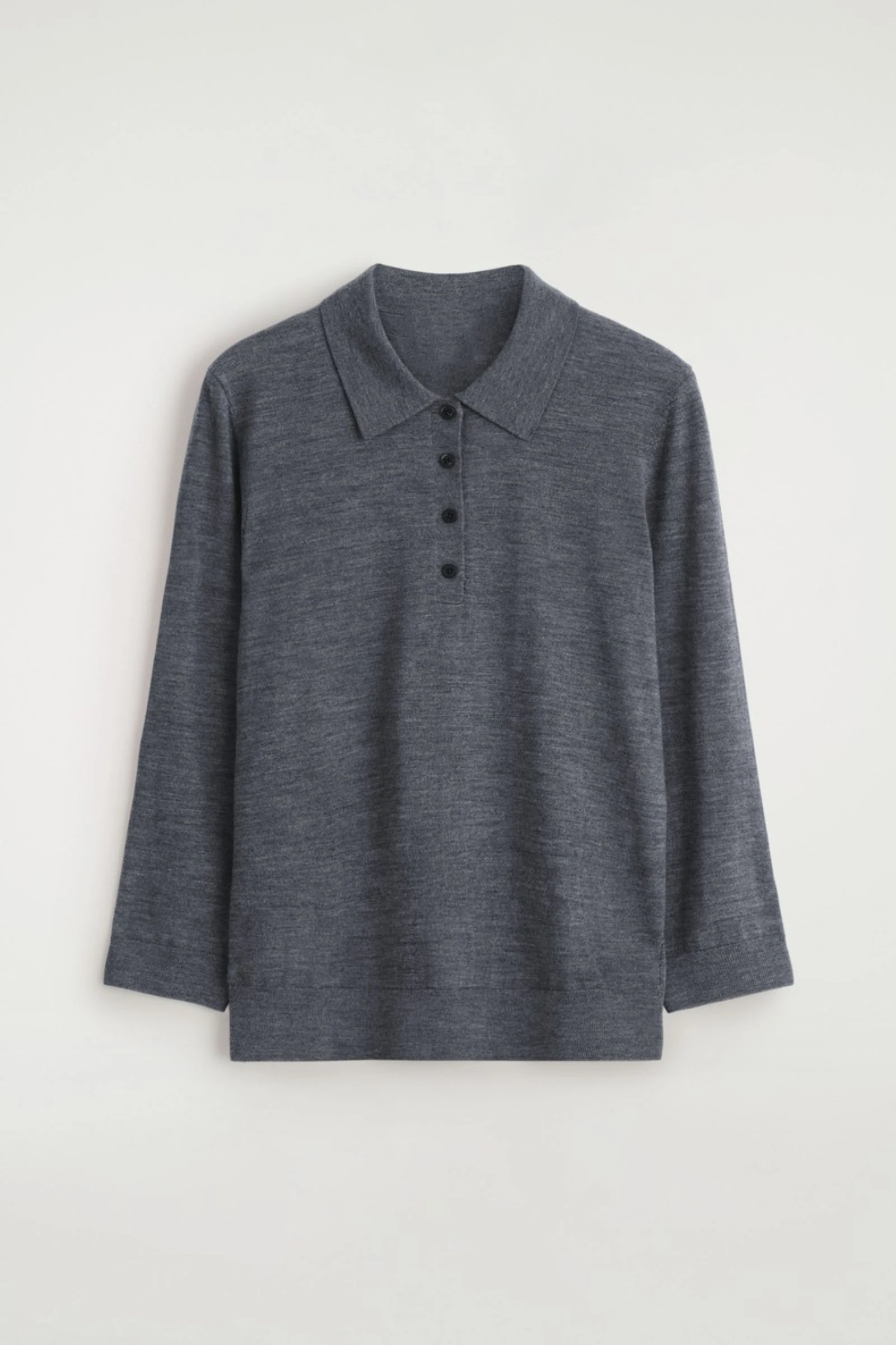 Ethereal MD 2025 كوس الخريف نمط جديد من المرأة عارضة الأزياء القياسية بولو طوق الصوف مزيج محبوك سترة