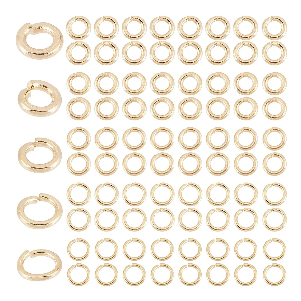 

1box 250pcs 5 Sizes Rack Plating Brass Jump Rings Open Jump Rings Long-Lasting