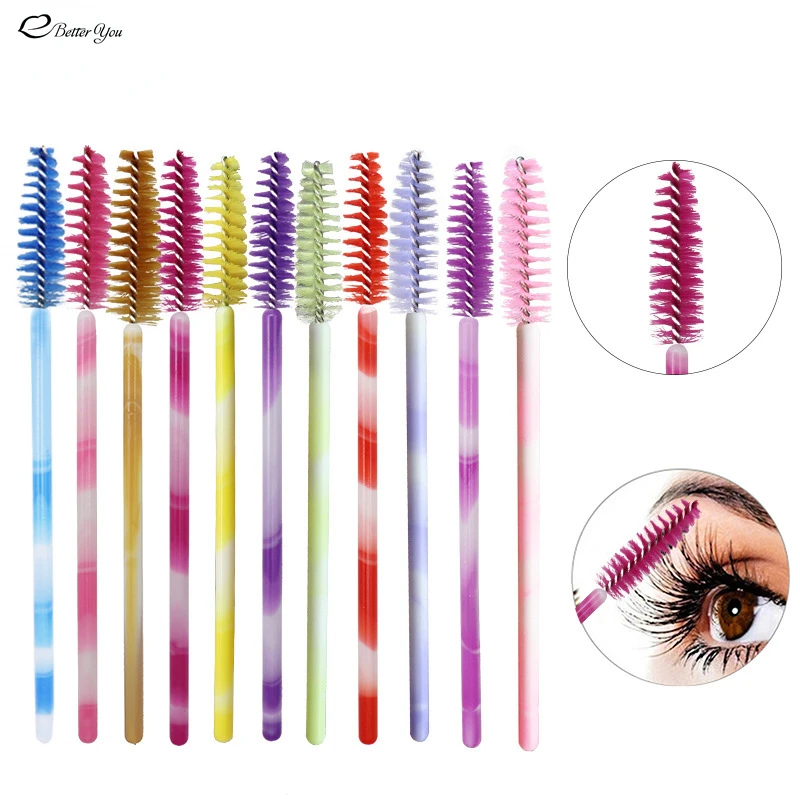 Brosse à cils colorée en nylon, baguettes de mascara au poulet, extension de cils, microbrosse, applicateur d'eye-blogueur, pinceau de maquillage, bricolage, le plus récent, 10 pièces