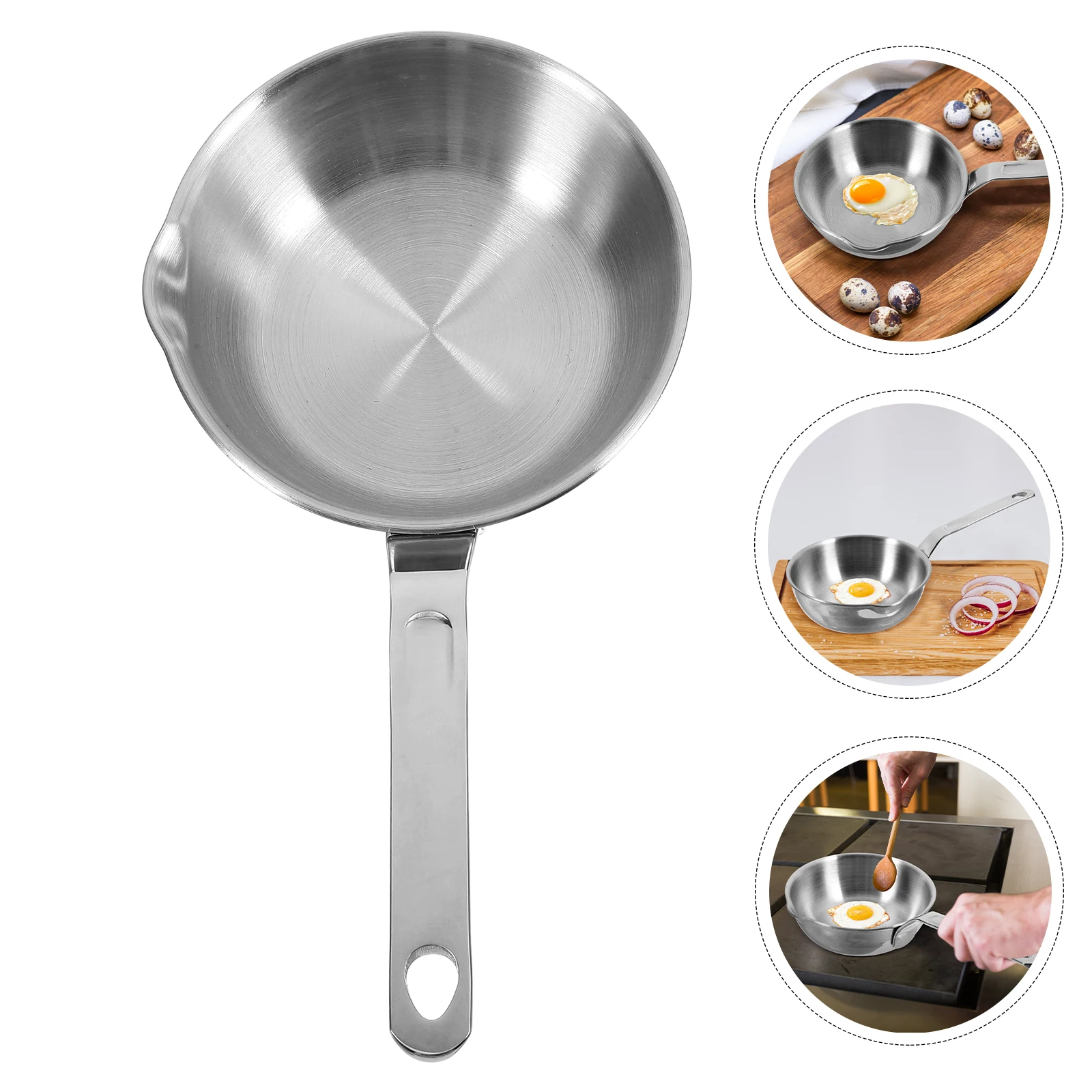 

Stainless Steel Mini Frying Non Stick Egg Pan Round Small Oil Pan With Handle For Pancakes Omelets Steaks Home Kitchen Use 316