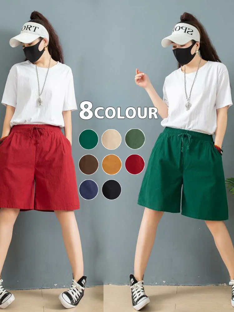 

Женские повседневные шорты больших размеров с эластичным поясом и шнурком, уличный стиль, из бамбукового хлопка, вязаные, облегающие