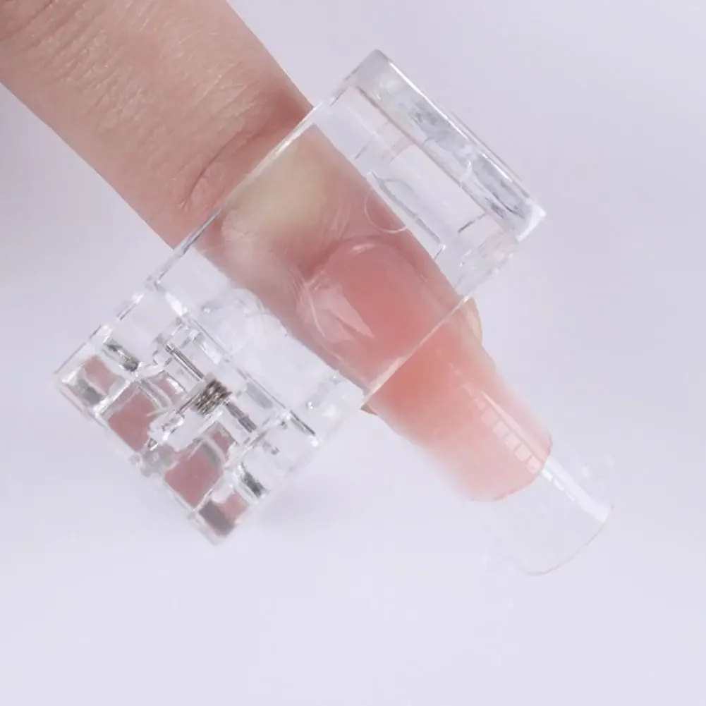 Nail Art Transparant Kristal Clip Voor Vingerverlenging Nagel Uv Gel Vaste Nagel Mal Professionele Nagels Gereedschappen Verlengen Lijmclips