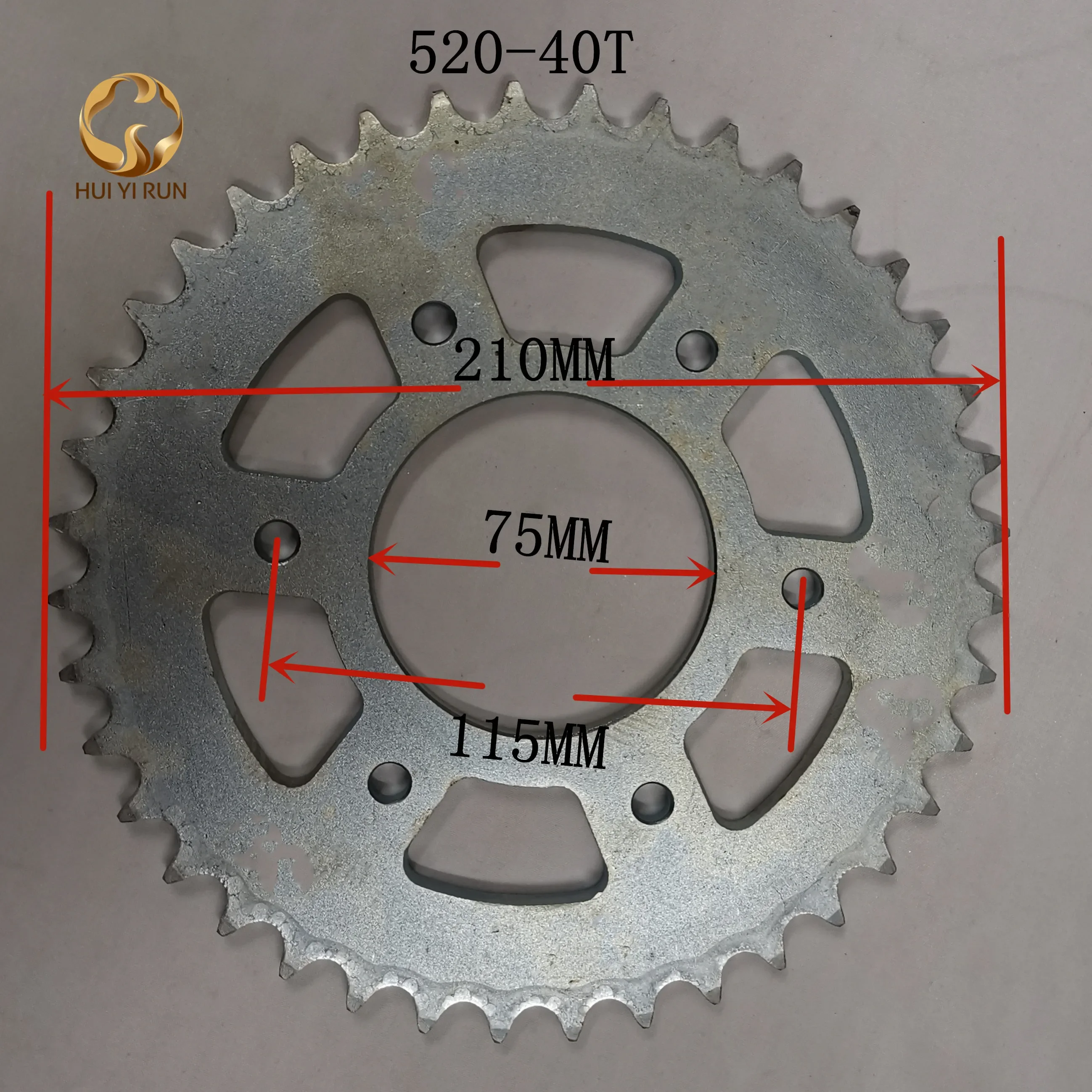 Motorcycle sprocket 520-40T Teeth flat For 520Chain With Retainer Plate Locker Motorcycle