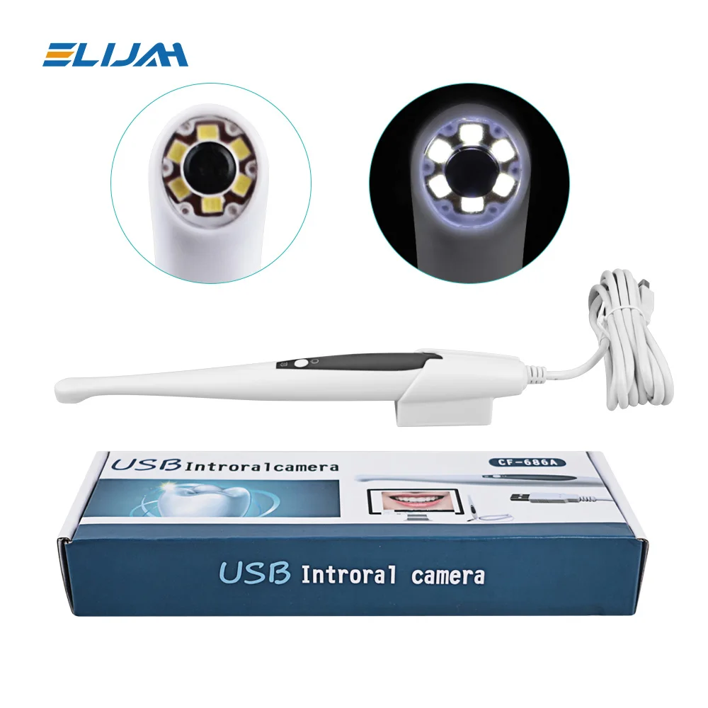 8.0 Mega Pixels USB 6 White LED Intra Oral Examination Camera 6mm Super mini Lens Dental CMOS Intraoral Camera Dentistry Tool